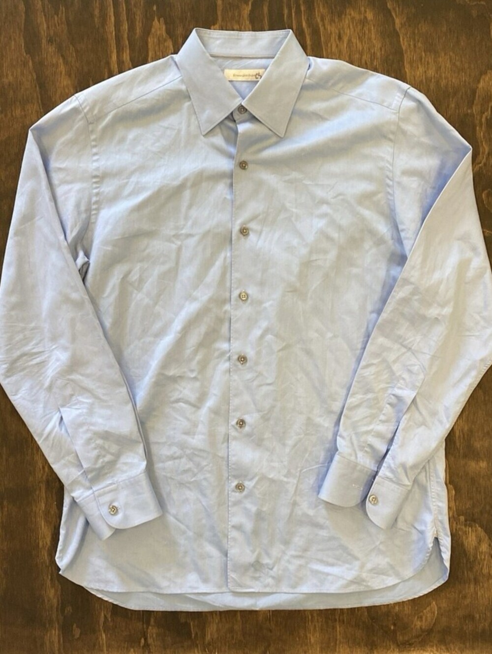Ermenegildo Zegna Baby Blue Button Down Sport Shirt L